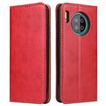 For Huawei Mate 30 Fierre Shann PU Genuine Leather Texture Horizontal Flip Leather Case with Holder & Card Slots & Wallet(Red)