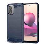 For Xiaomi Redmi Note 11SE 4G Brushed Texture Carbon Fiber Shockproof TPU Phone Case(Navy Blue)