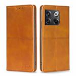 For OnePlus Ace Pro 5G Cow Texture Magnetic Horizontal Flip Leather Phone Case(Light Brown)