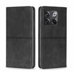 For OnePlus Ace Pro 5G Cow Texture Magnetic Horizontal Flip Leather Phone Case(Black)