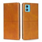 For TCL 305i Cow Texture Magnetic Horizontal Flip Leather Phone Case(Light Brown)