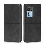 For Xiaomi Redmi K50 Ultra/Xiaomi 12T/Xiaomi 12T Pro Cow Texture Magnetic Horizontal Flip Leather Phone Case(Black)