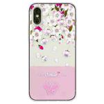 For iPhone X / XS Bronzing Butterfly Flower TPU Phone Case(Peach Blossoms)