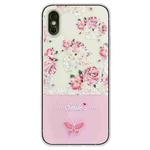 For iPhone X / XS Bronzing Butterfly Flower TPU Phone Case(Peony)