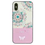 For iPhone X / XS Bronzing Butterfly Flower TPU Phone Case(Peacock Flower)