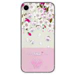 For iPhone XR Bronzing Butterfly Flower TPU Phone Case(Peach Blossoms)