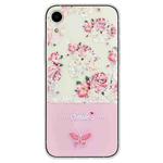 For iPhone XR Bronzing Butterfly Flower TPU Phone Case(Peony)