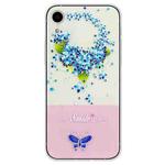 For iPhone XR Bronzing Butterfly Flower TPU Phone Case(Hydrangea)