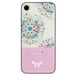 For iPhone XR Bronzing Butterfly Flower TPU Phone Case(Peacock Flower)