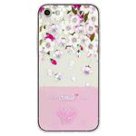 For iPhone SE 2022 / SE 2020 / 8 / 7 Bronzing Butterfly Flower TPU Phone Case(Peach Blossoms)