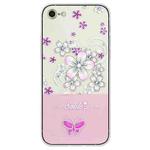 For iPhone SE 2022 / SE 2020 / 8 / 7 Bronzing Butterfly Flower TPU Phone Case(Cherry Blossoms)