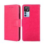 For Xiaomi Redmi K50 Ultra/Xiaomi 12T/Xiaomi 12T Pro Crystal Texture Horizontal Flip Leather Phone Case(Rose Red)