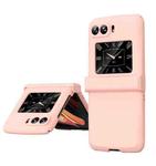 For Motorola Moto Razr 2022 Skin Feel Macaron Three-piece Set Hinge Phone Case(Pink)