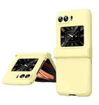 For Motorola Moto Razr 2022 Skin Feel Macaron Three-piece Set Hinge Phone Case(Yellow)