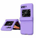 For Motorola Moto Razr 2022 Skin Feel Macaron Three-piece Set Hinge Phone Case(Purple)