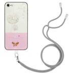 For iPhone SE 2022 / SE 2020 / 8 / 7 Bronzing Butterfly Flower TPU Phone Case with Lanyard(Dandelions)