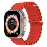 Ocean Silicone Watch Band For Apple Watch Ultra 49mm / Series 8&7 45mm / SE 2&6&SE&5&4 44mm (Red)