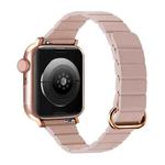 Reverse Buckle Magnetic Watch Band For Apple Watch Series 8&7 45mm / SE 2&6&SE&5&4 44mm(1# Pink)