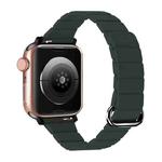 Reverse Buckle Magnetic Watch Band For Apple Watch Series 8&7 45mm / SE 2&6&SE&5&4 44mm(16# Pine Needle Green)