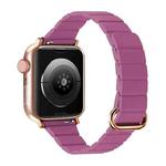 Reverse Buckle Magnetic Watch Band For Apple Watch Series 8&7 45mm / SE 2&6&SE&5&4 44mm(8# Rose Pink)