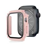 Screen Tempered Glass Film Armor Waterproof Watch Case For Apple Watch Series 8&7 45mm(Pink)