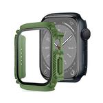 Screen Tempered Glass Film Armor Waterproof Watch Case For Apple Watch Series 8&7 45mm(Army Green)