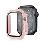 Screen Tempered Glass Film Armor Waterproof Watch Case For Apple Watch Series 8&7 41mm(Pink)