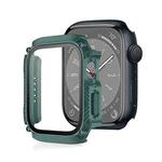 Screen Tempered Glass Film Armor Waterproof Watch Case For Apple Watch Series 8&7 41mm(Green)