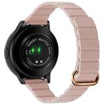 For Samsung Galaxy Watch5 20mm Magnetic Buckle Leather Watch Band(Rose Gold+Gold Pink)