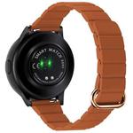 For Samsung Galaxy Watch5 20mm Magnetic Buckle Leather Watch Band(Rose Gold+Golden Brown)