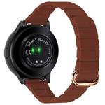 For Samsung Galaxy Watch3 45mm 22mm Magnetic Buckle Leather Watch Band(Rose Gold+Dark Brown)