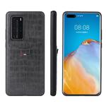 For Huawei P40 Fierre Shann Crocodile Texture PU Leather Protective Case with Card Slot(Grey)