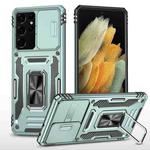 For Samsung Galaxy S22 Ultra 5G Armor PC + TPU Camera Shield Phone Case(Alpine Green)