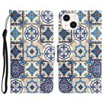 For iPhone 14 Plus Colored Drawing Leather Phone Case (Vintage Totem)