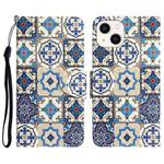 For iPhone 13 Colored Drawing Leather Phone Case(Vintage Totem)