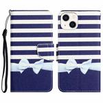 For iPhone 13 Colored Drawing Leather Phone Case(Bow Knot)