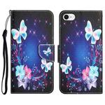 Colored Drawing Leather Phone Case For iPhone 7 / 8(Butterfly)