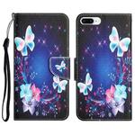 Colored Drawing Leather Phone Case For iPhone 7 Plus / 8 Plus(Butterfly)