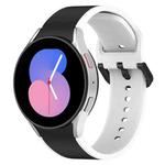 For Samsung Galaxy Watch4 Classic 46mm / Watch4 44mm Two-color Silicone Watch Band(Black White)