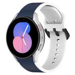 For Samsung Galaxy Watch4 Classic 46mm / Watch4 44mm Two-color Silicone Watch Band(Midnight Blue White)