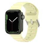 Ocean Ripple Watch Band For Apple Watch Series 8&7 45mm / SE 2&6&SE&5&4 44mm(Cream Yellow)