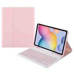 A7 Square Cap Bluetooth Keyboard Leather Case with Pen Slot For Samsung Galaxy Tab S7(Pink)