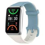 For OPPO Band 2 Solid Color Soft Silicone Watch Band(Blue White)