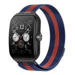 For OPPO Watch 3 Pro Milanese Stainless Steel Metal Watch Band (Blue Orange)