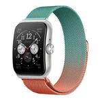 For OPPO Watch 3 Pro Milanese Stainless Steel Metal Watch Band (Orange Green)