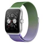 For OPPO Watch 3 Pro Milanese Stainless Steel Metal Watch Band (Purple + Green)