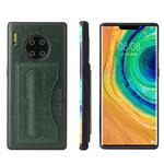 For Huawei Mate 30 Pro Fierre Shann Full Coverage PU Leather Protective Case with Holder & Card Slot(Green)