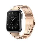 For OPPO Watch 3 Three-bead Flat Buckle Stainless Steel Watch Band(Rose Gold)