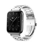 For OPPO Watch 3 Three-bead Flat Buckle Stainless Steel Watch Band(Silver)