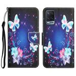 For OPPO A16 Colored Drawing Leather Phone Case(Butterfly)